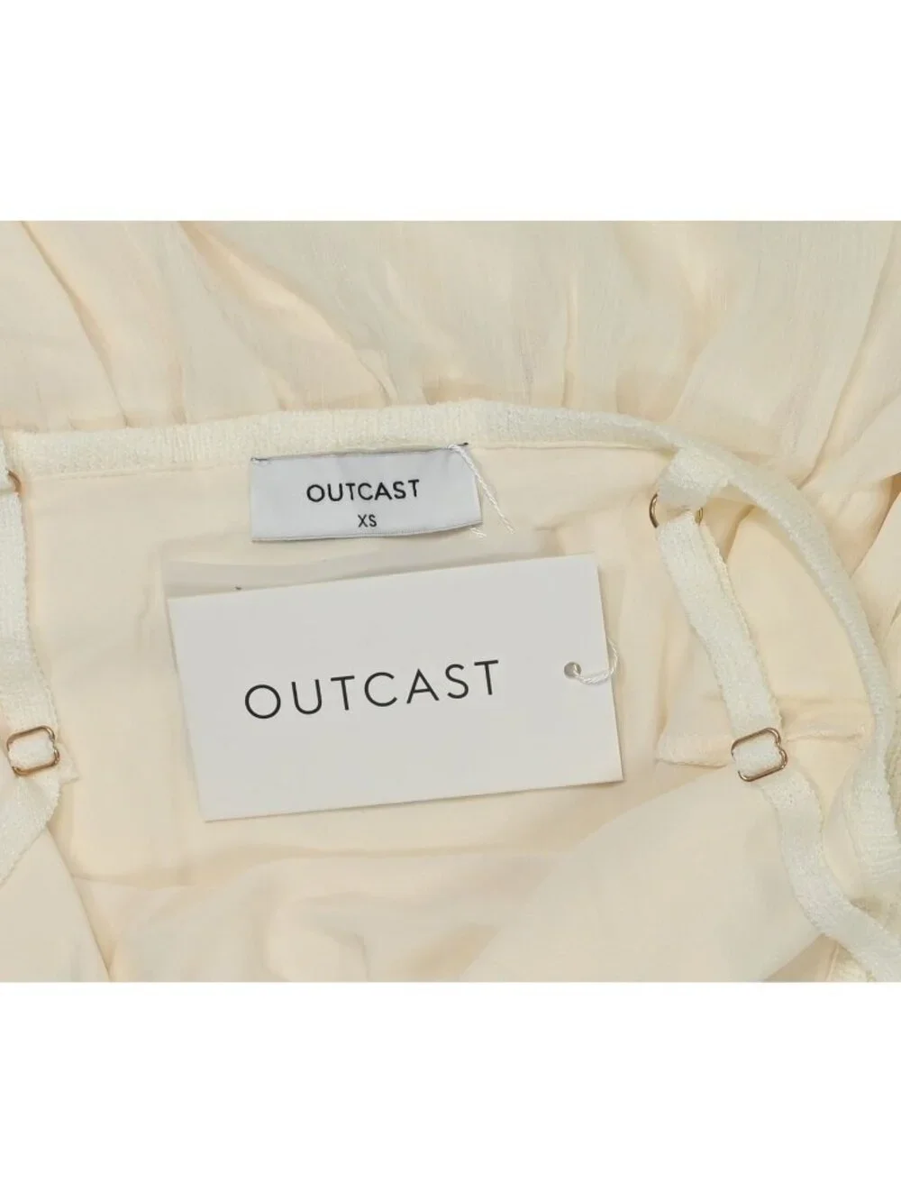 Outcast Boa Mini Dress in Ivory - Picture 3 of 4